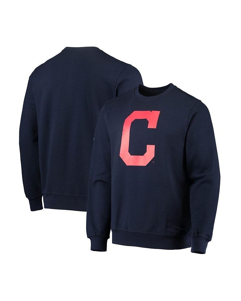 Men's Navy Cleveland Indians Logo Pullover Sweatshirt $18.80 Sweatshirt