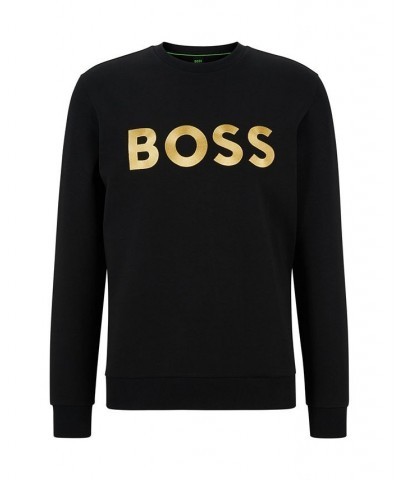 BOSS Men's Cotton-Blend Contrast Logo Relaxed-Fit Sweatshirt Black $63.84 Sweatshirt