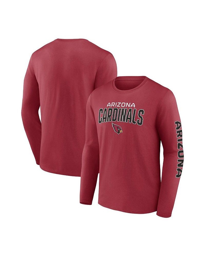 Men's Branded Cardinal Arizona Cardinals Go the Distance Long Sleeve T-shirt $28.49 T-Shirts