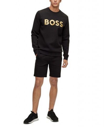 BOSS Men's Cotton-Blend Contrast Logo Relaxed-Fit Sweatshirt Black $63.84 Sweatshirt