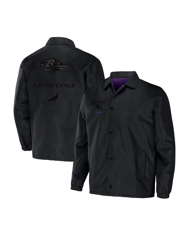 Men's NFL X Staple Black Baltimore Ravens Embroidered Nylon Jacket $36.39 Jackets