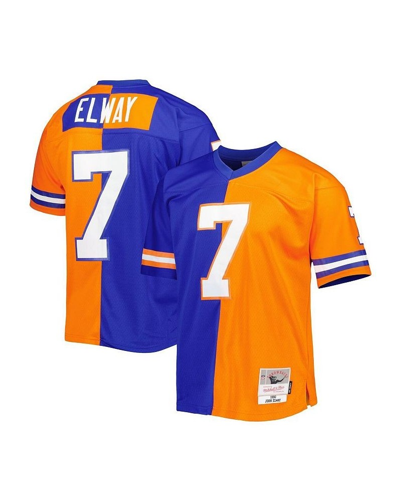 Men's John Elway Royal, Orange Denver Broncos 1990 Split Legacy Replica Jersey $61.05 Jersey