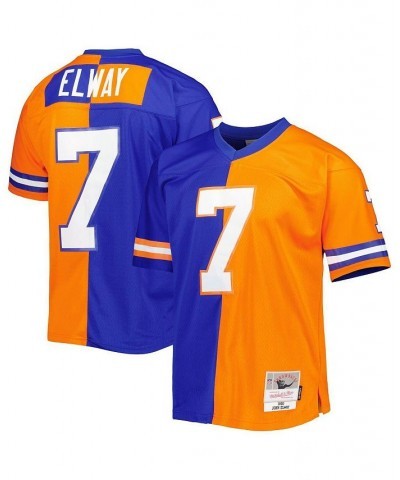 Men's John Elway Royal, Orange Denver Broncos 1990 Split Legacy Replica Jersey $61.05 Jersey