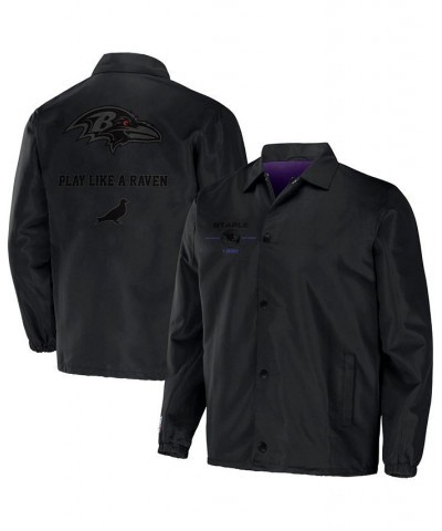 Men's NFL X Staple Black Baltimore Ravens Embroidered Nylon Jacket $36.39 Jackets