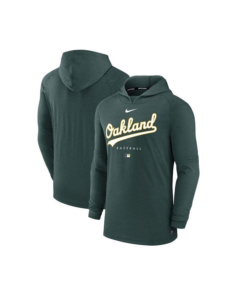 Men's Heather Green Oakland Athletics Authentic Collection Early Work Tri-Blend Performance Pullover Hoodie $32.00 Sweatshirt