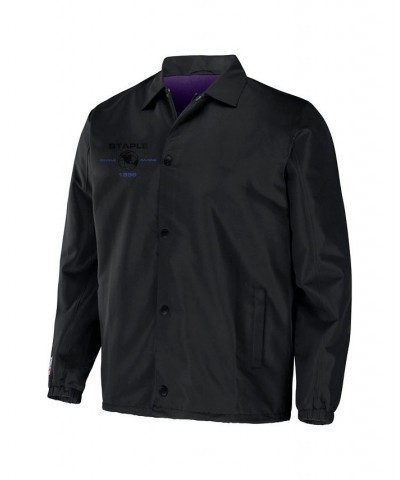 Men's NFL X Staple Black Baltimore Ravens Embroidered Nylon Jacket $36.39 Jackets