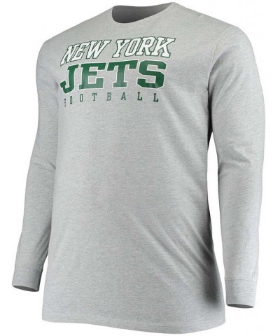 Men's Big and Tall Heathered Gray New York Jets Practice Long Sleeve T-shirt $16.00 T-Shirts