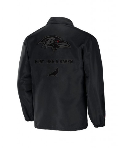 Men's NFL X Staple Black Baltimore Ravens Embroidered Nylon Jacket $36.39 Jackets