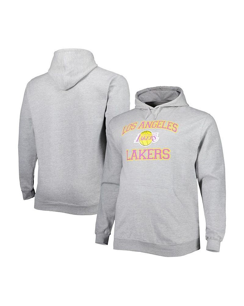 Men's Heathered Gray Los Angeles Lakers Big and Tall Heart and Soul Pullover Hoodie $32.23 Sweatshirt