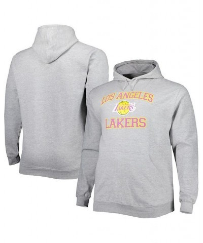 Men's Heathered Gray Los Angeles Lakers Big and Tall Heart and Soul Pullover Hoodie $32.23 Sweatshirt