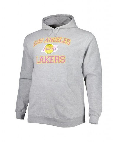 Men's Heathered Gray Los Angeles Lakers Big and Tall Heart and Soul Pullover Hoodie $32.23 Sweatshirt