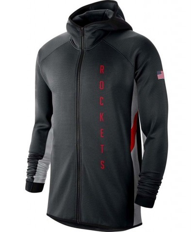 Men's Black, Silver Houston Rockets 2019-20 Earned Edition Showtime Full-Zip Performance Hoodie $52.00 Sweatshirt