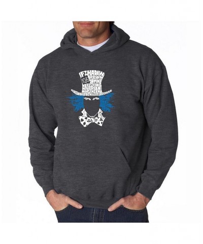 Men's Word Art Hoodie - The Mad Hatter Gray $27.00 Sweatshirt