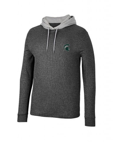 Men's Black Michigan State Spartans Ballot Waffle-Knit Thermal Long Sleeve Hoodie T-shirt $31.50 T-Shirts