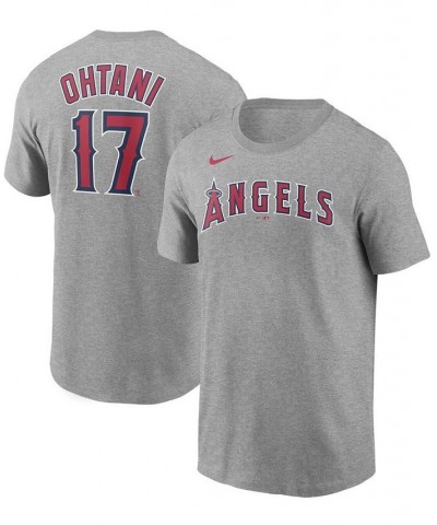 Men's Shohei Ohtani Gray Los Angeles Angels Name Number T-shirt $28.49 T-Shirts