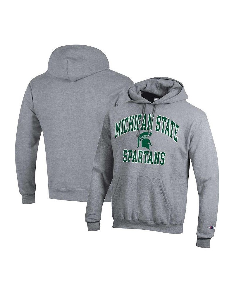 Men's Heather Gray Michigan State Spartans High Motor Pullover Hoodie $30.80 Sweatshirt