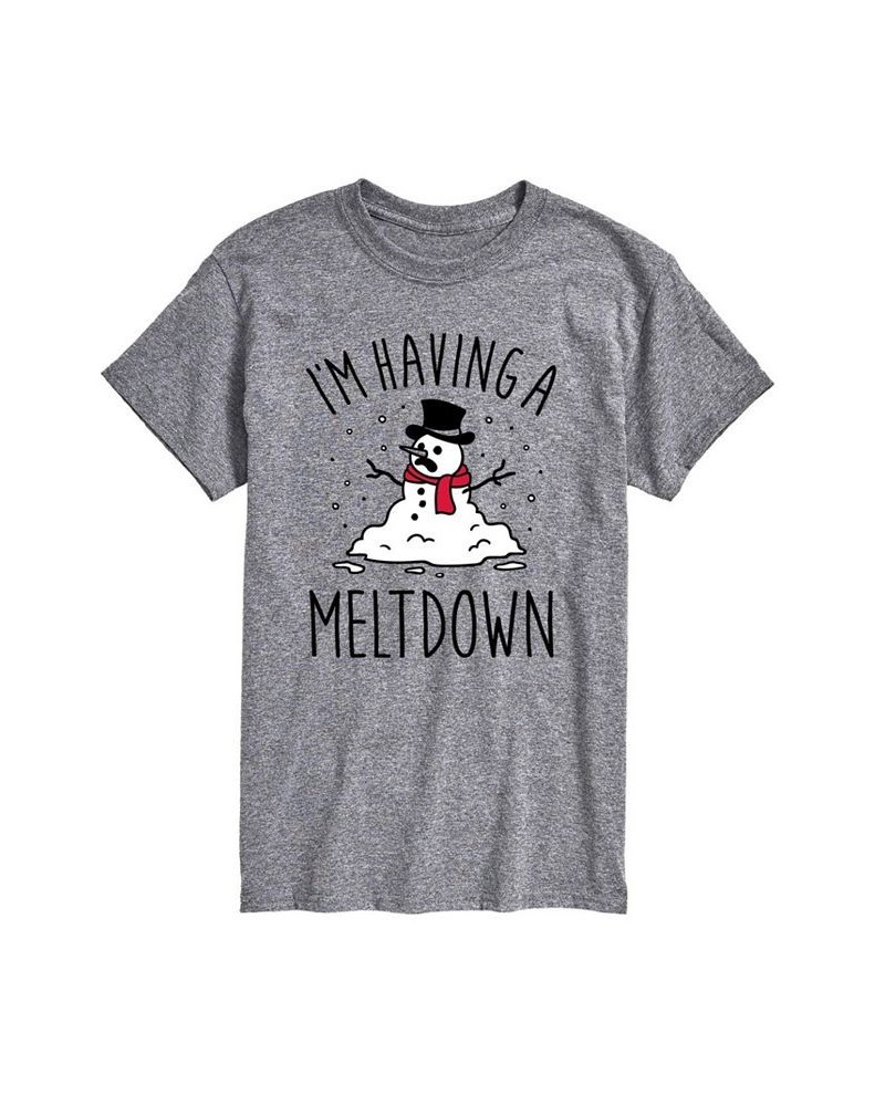 Men's Having a Meltdown Short Sleeve T-shirt Gray $17.15 T-Shirts