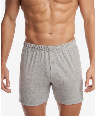 Men's Premium Cotton Knit Boxers, Pack of 2 Gray $28.03 Underwear