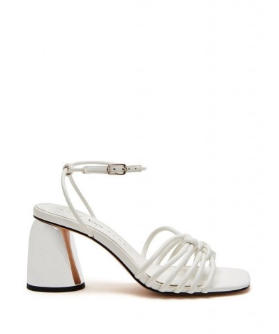 Women's The Timmer Knotted Buckle Sandals White $57.12 Shoes