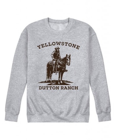 Men's Yellowstone Cowboy Fleece Sweatshirt Gray $30.79 Sweatshirt