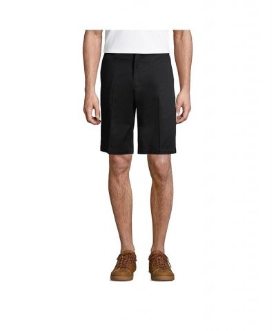 School Uniform Men's Plain Front Blend Chino Shorts Black $29.97 Shorts