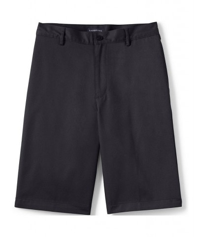 School Uniform Men's Plain Front Blend Chino Shorts Black $29.97 Shorts