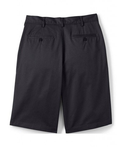 School Uniform Men's Plain Front Blend Chino Shorts Black $29.97 Shorts