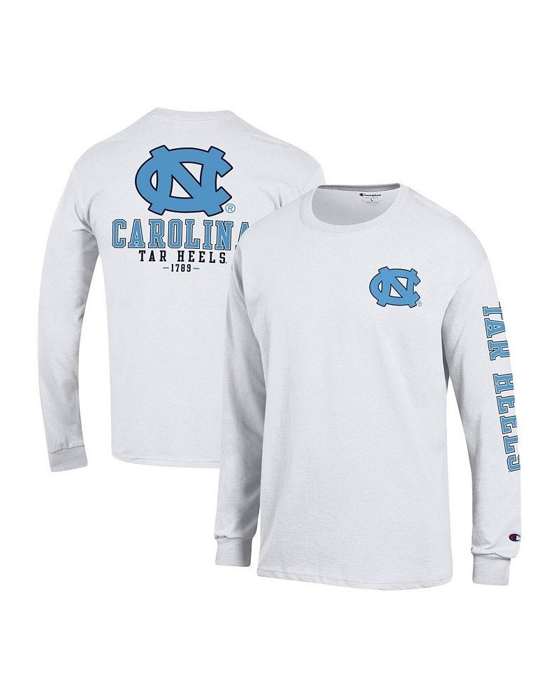 Men's White North Carolina Tar Heels Team Stack Long Sleeve T-shirt $22.94 T-Shirts