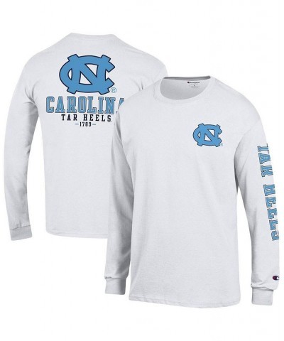 Men's White North Carolina Tar Heels Team Stack Long Sleeve T-shirt $22.94 T-Shirts