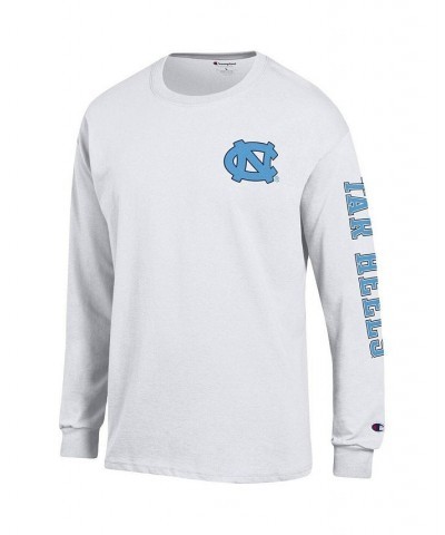 Men's White North Carolina Tar Heels Team Stack Long Sleeve T-shirt $22.94 T-Shirts