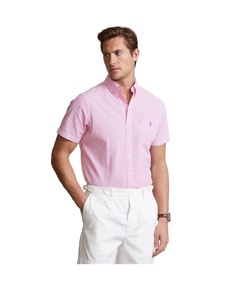 Men's RL Prepster Classic-Fit Seersucker Shirt Pink $64.80 Shirts