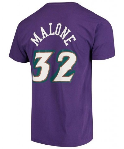 Men's Karl Malone Purple Utah Jazz Hardwood Classics Team Name & Number T-shirt $30.24 T-Shirts