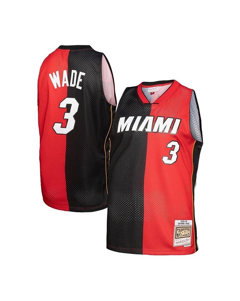 Men's Dwyane Wade Black, Red Miami Heat Hardwood Classics 2005-06 Split Swingman Jersey $33.30 Jersey