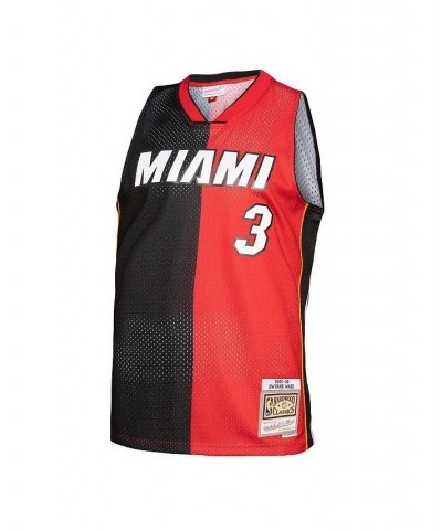 Men's Dwyane Wade Black, Red Miami Heat Hardwood Classics 2005-06 Split Swingman Jersey $33.30 Jersey