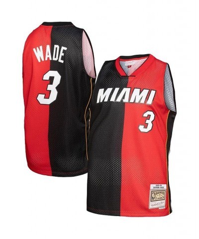 Men's Dwyane Wade Black, Red Miami Heat Hardwood Classics 2005-06 Split Swingman Jersey $33.30 Jersey