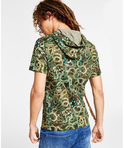 I.N.C. International Concepts Men's Snake Graphic Hooded T-Shirt Green $14.27 T-Shirts