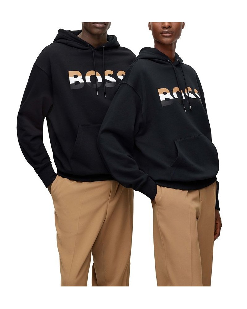 BOSS Unisex Relaxed-Fit Hoodie Black $80.92 Sweatshirt