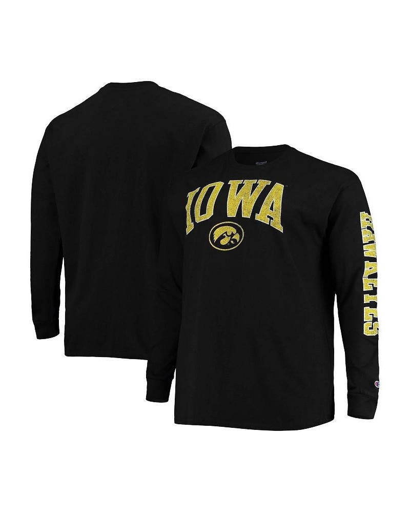 Men's Black Iowa Hawkeyes Big and Tall 2-Hit Long Sleeve T-shirt $22.50 T-Shirts