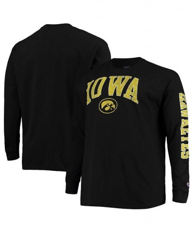 Men's Black Iowa Hawkeyes Big and Tall 2-Hit Long Sleeve T-shirt $22.50 T-Shirts