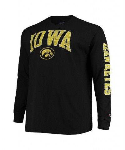 Men's Black Iowa Hawkeyes Big and Tall 2-Hit Long Sleeve T-shirt $22.50 T-Shirts