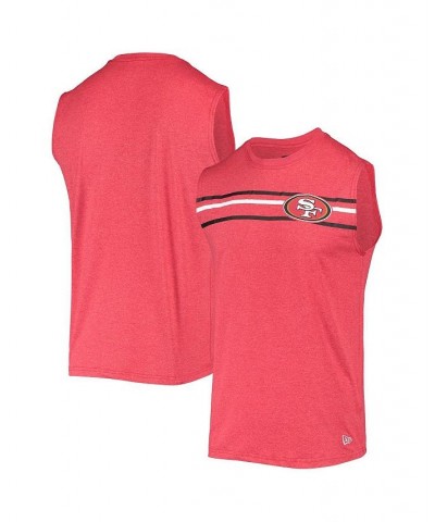 Men's Scarlet San Francisco 49ers Brushed Sleeveless Tank Top $19.03 T-Shirts