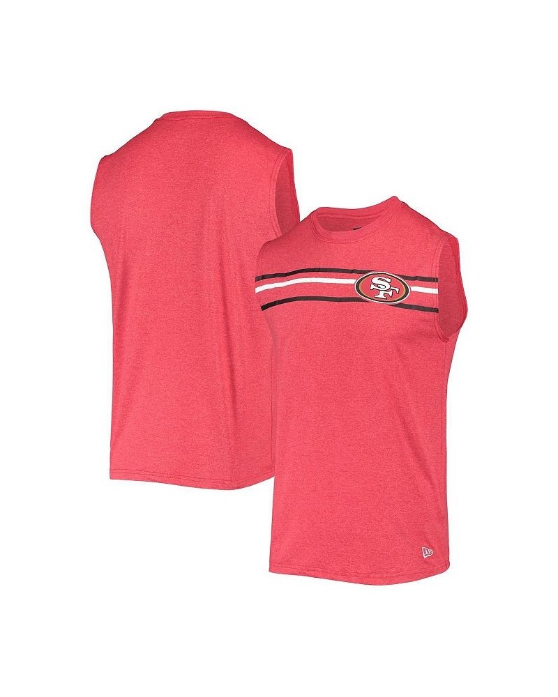 Men's Scarlet San Francisco 49ers Brushed Sleeveless Tank Top $19.03 T-Shirts