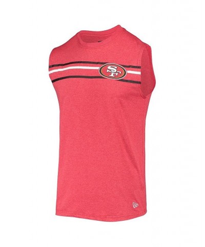 Men's Scarlet San Francisco 49ers Brushed Sleeveless Tank Top $19.03 T-Shirts