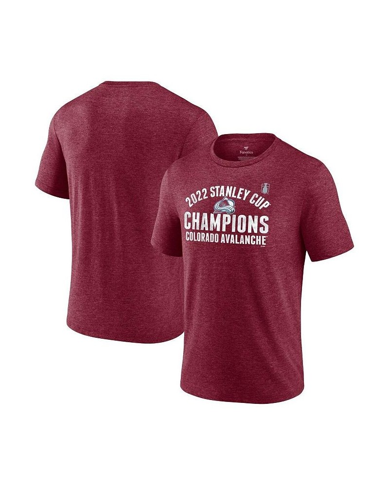 Men's Branded Burgundy Colorado Avalanche 2022 Stanley Cup Champions Slap Shot Tri-Blend T-shirt $19.74 T-Shirts