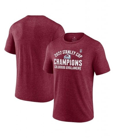 Men's Branded Burgundy Colorado Avalanche 2022 Stanley Cup Champions Slap Shot Tri-Blend T-shirt $19.74 T-Shirts