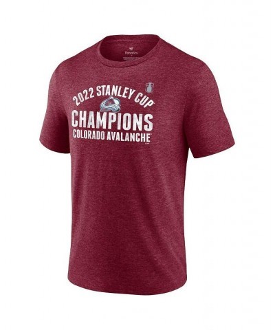 Men's Branded Burgundy Colorado Avalanche 2022 Stanley Cup Champions Slap Shot Tri-Blend T-shirt $19.74 T-Shirts