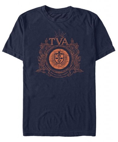 Men's Time Variance Authority Badge Short Sleeve Crew T-shirt Blue $16.80 T-Shirts