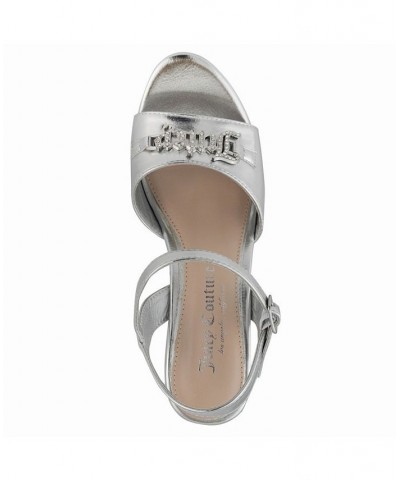 Women's Harlowe Wedge Sandals Silver $33.00 Shoes