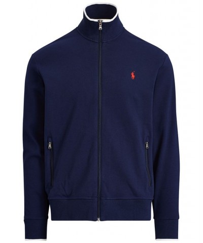 Men's Soft Cotton Track Jacket Blue $40.50 Sweatshirt