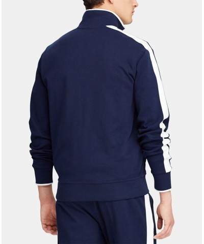 Men's Soft Cotton Track Jacket Blue $40.50 Sweatshirt